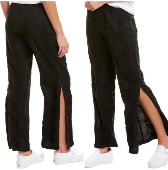 Johnny Was Pants - Johnny Was Renee Embroired Side Slit Palazzo Linen Pants Size XS